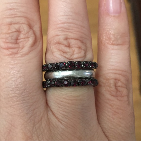 2 Purple red oxidized metal eternity bands - Picture 4 of 8